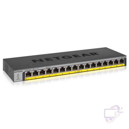 NETGEAR GS116LP | Unmanaged Switch | 16 Poorten | Gigabit Ethernet (10/100/1000 Mbps) | PoE | Zwart