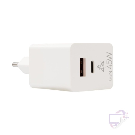 SBOX USB Oplader HC-45 | 45W | USB-A & USB-C (2 Poorten) | Wit