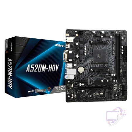 Asrock A520M-HDV | Socket AM4 | AMD A520 | 2xDDR4 | Micro-ATX | Moederbord