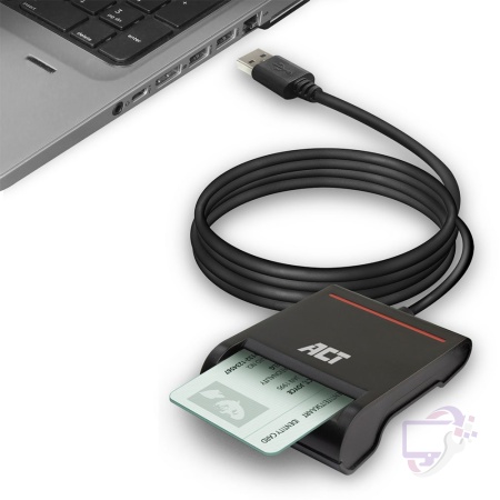 ACT AC6015 USB Smartcard eID Kaartlezer – Zwart | USB 2.0 | Geschikt voor Windows & macOS
