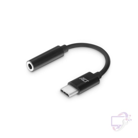 ACT AC7380 | 3.5mm naar USB Type-C | 0,11 Meter | Audiokabel Tussenstuk | Zwart