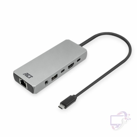 ACT AC7095 | Docking Station | USB-C | Zilver