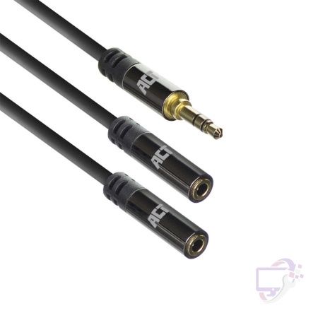 ACT AC3620 | 3.5mm Splitterkabel | 0,15 Meter | 1x Male naar 2x Female | Zwart