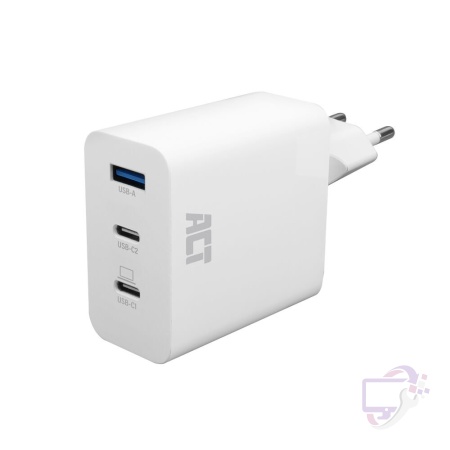 ACT AC2170 USB-C/USB-A Lader | 3-Poorts met PPS, QuickCharge & GaNFast | 65W