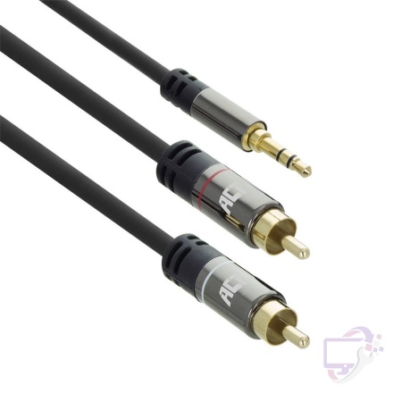 ACT AC3607 | 3.5mm naar 2x RCA Audiokabel | 5 Meter | Stereo | Zwart