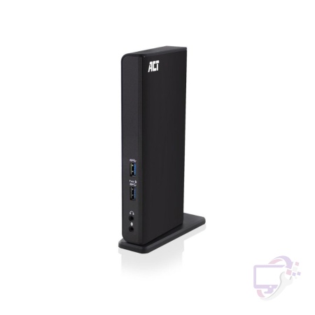 ACT AC7049 | USB-C/A Multiport Docking Station | 2x HDMI (2048x1152) + Ethernet + 6x USB + Audio | Zwart