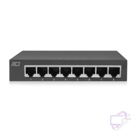 ACT AC4418 | Unmanaged Switch | 8 Poorten | Gigabit Ethernet | Grijs | Plug & Play
