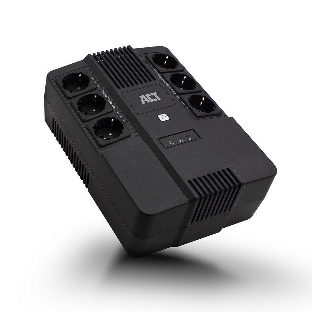 ACT AC2300 Line-Interactive UPS | 600 VA | 6 Stopcontacten (3 op Accu) | AVR Spanningstabilisatie | Netspanningsbeveiliging - 0