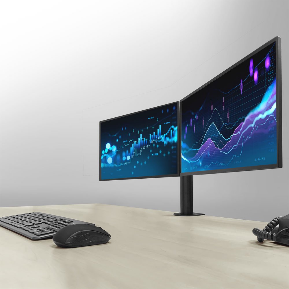 ACT AC8326 | Verstelbare Monitor-bureaubeugel | Tot 32" | Max 12kg | VESA 100x100 | 2 Monitoren - 6