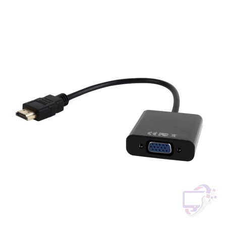 Gembird A-HDMI-VGA-03 | HDMI naar VGA Adapter | 0,15 m | Zwart