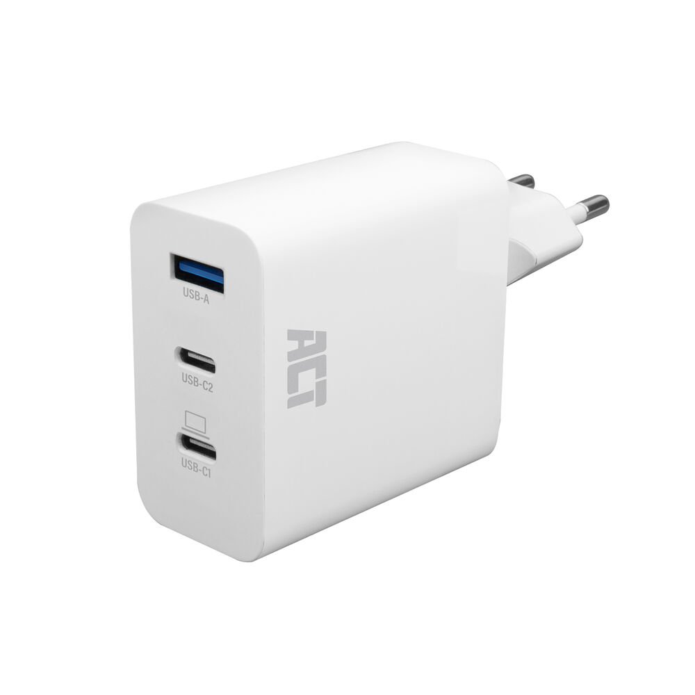 ACT AC2170 USB-C/USB-A Lader | 3-Poorts met PPS, QuickCharge & GaNFast | 65W - 0