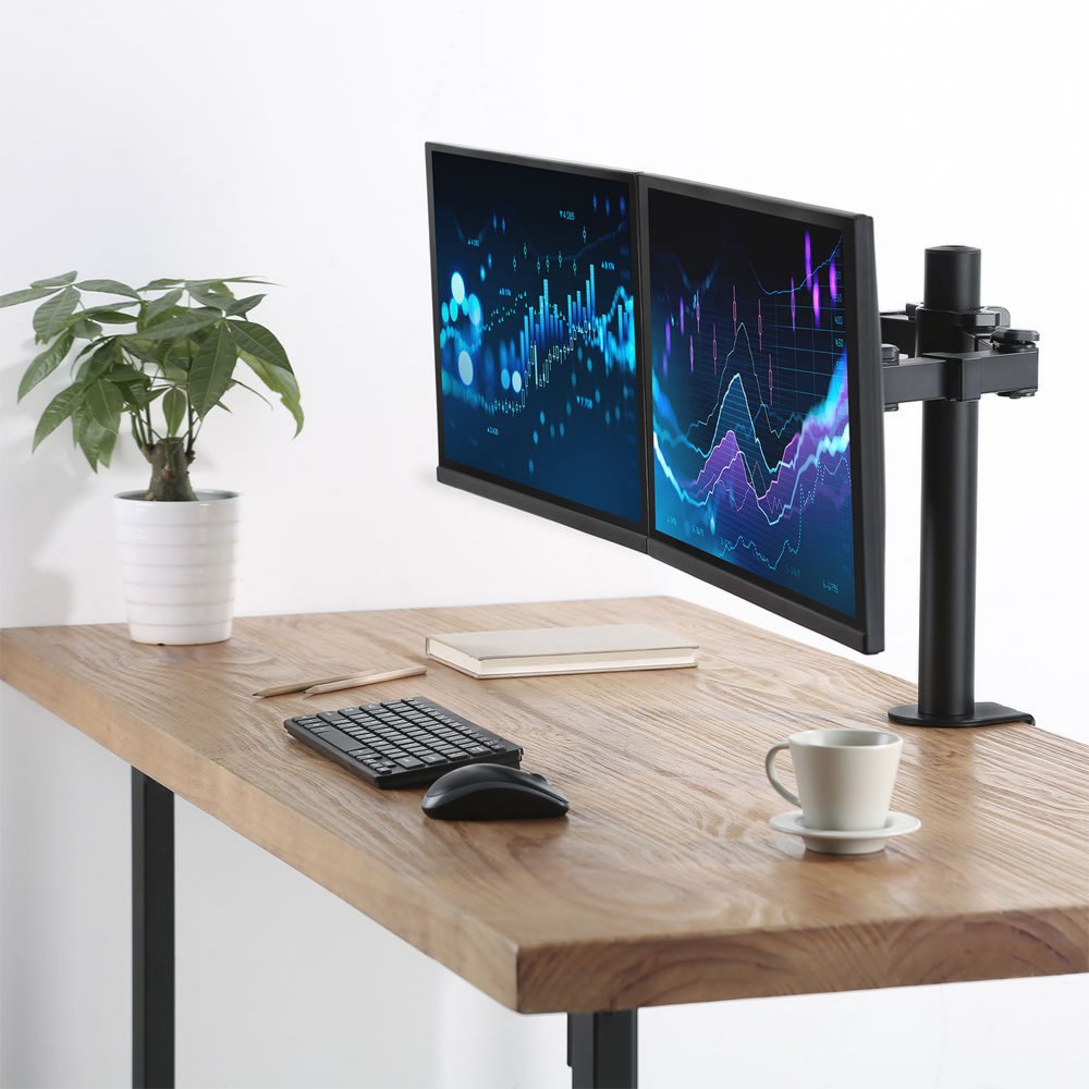 ACT AC8326 | Verstelbare Monitor-bureaubeugel | Tot 32" | Max 12kg | VESA 100x100 | 2 Monitoren - 7