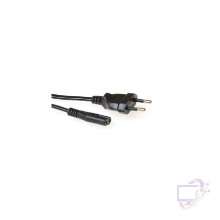 ACT AK5020 | 1,5 m Stroomkabel (2-pin) | Euro Male (CEE 7/16) naar C7 Female | Zwart