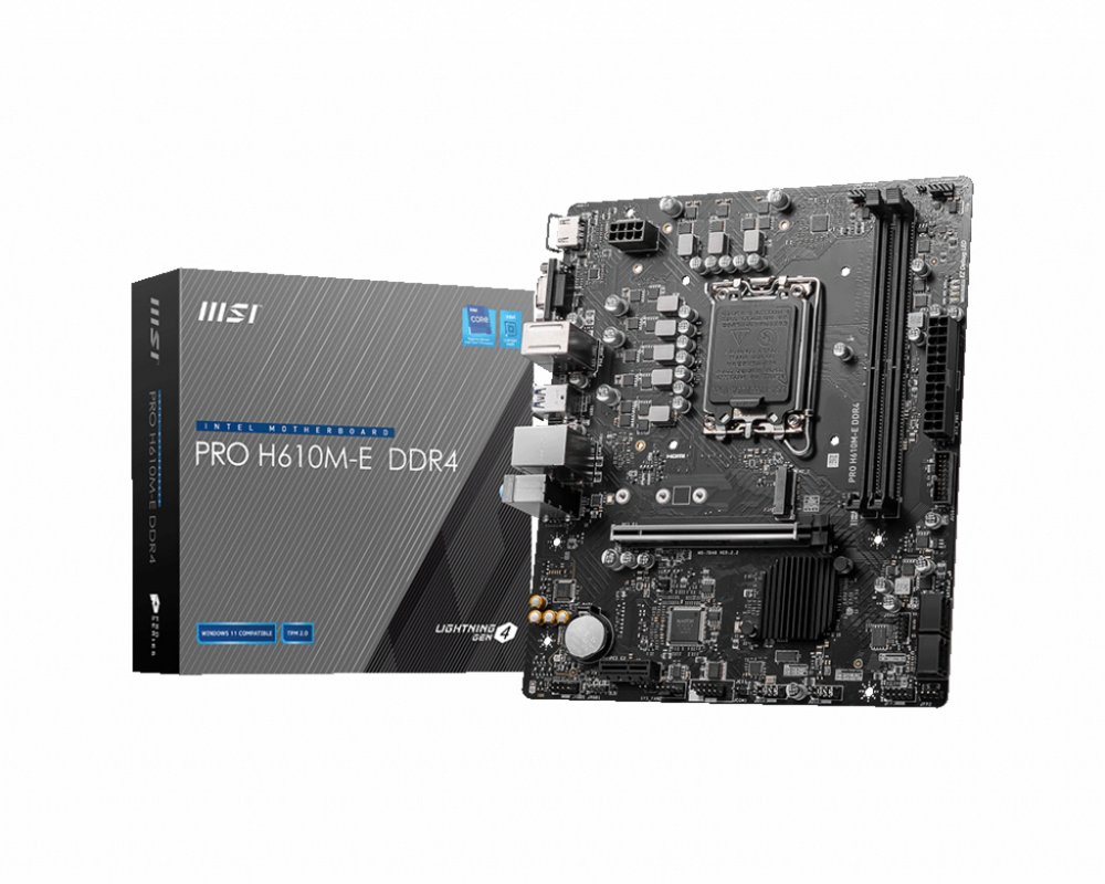 MSI PRO H610M-E | Socket LGA 1700 | Intel H610 | 2xDDR4 | Micro-ATX | Moederbord | RENEWED - 0